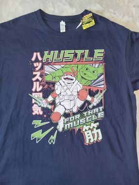 Teenage Mutant Ninja Turtles Mens XL Blue Graphic Print Short Sleeve TShirt TMNT